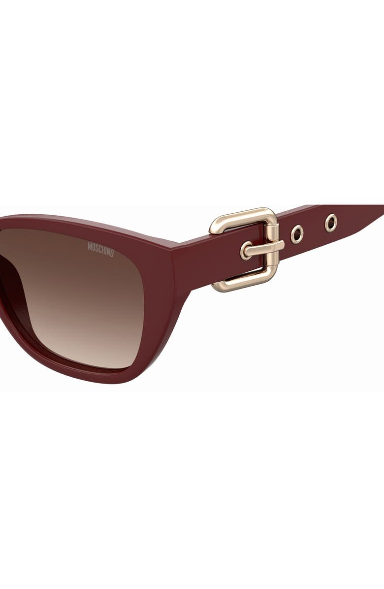 Moschino 55mm Rectangle Sunglasses, Alternate, color, Burgundy