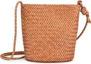 OLD TREND Reed Genuine Leather Woven Barrel Crossbody Bag