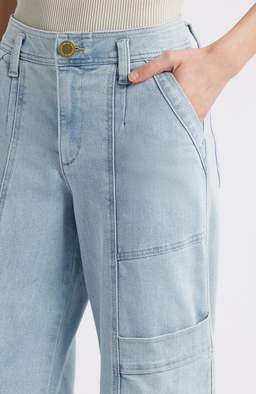 Wit & Wisdom Skyrise Denim Crop Wide Leg Utility Pants In Light Blue