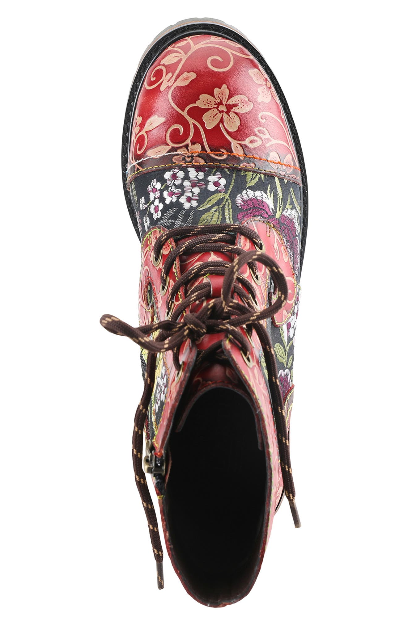 L'Artiste by Spring Step L'Artiste Fantastic Lace-Up Boot, Alternate, color, Red Multi