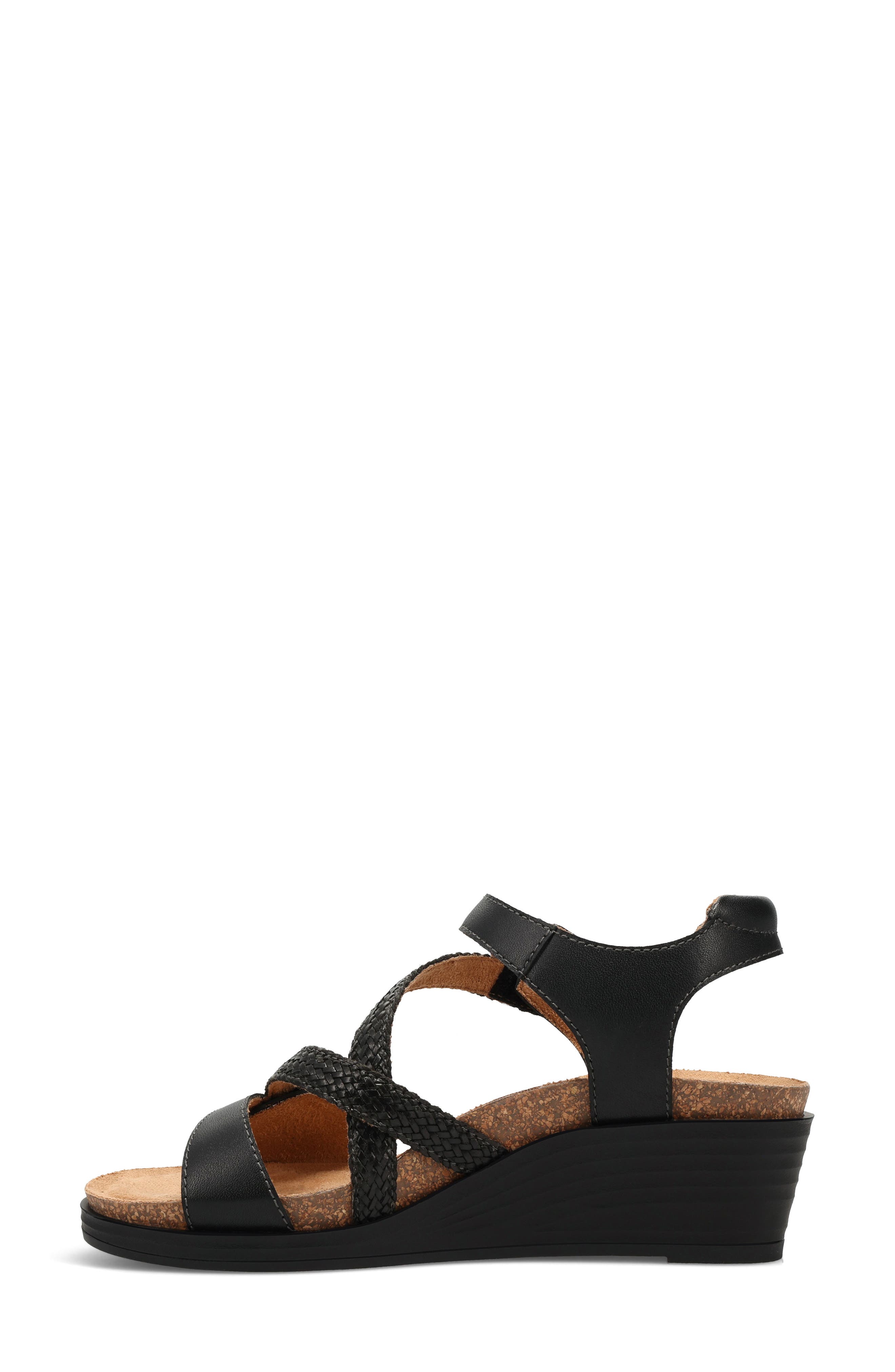 Taos Zecret Ankle Strap Platform Wedge Sandal, Alternate, color, Black