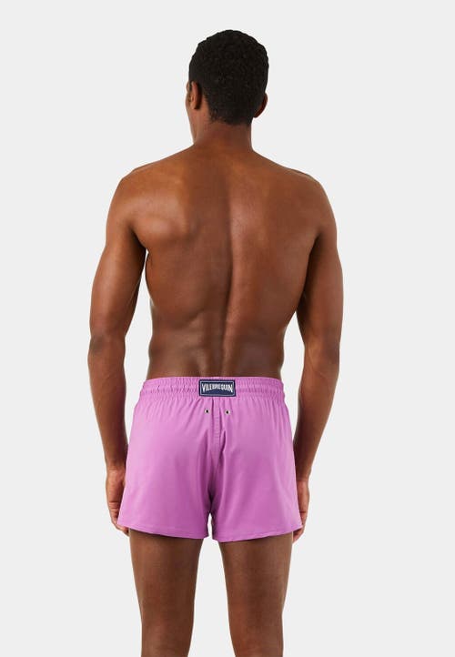 Vilebrequin Men's Unis Stretch-solid Swim Trunks In Dahlia Rose