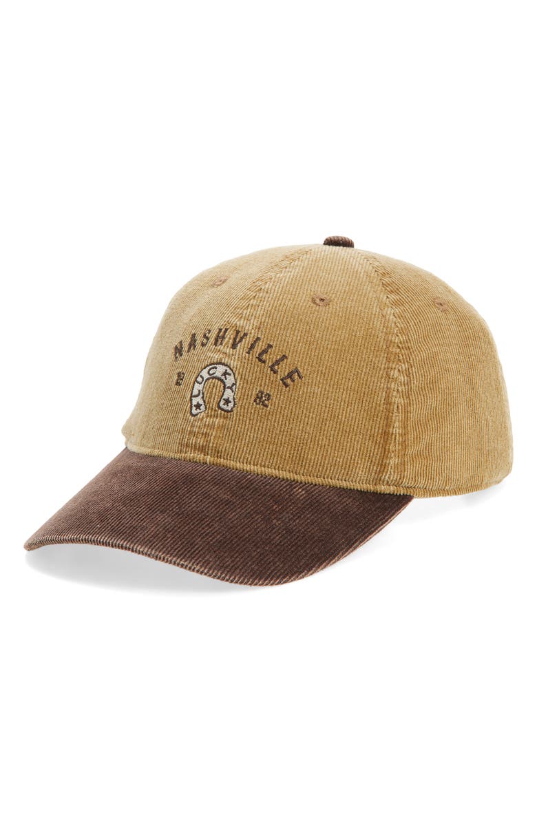 BP. Corduroy Baseball Cap, Main, color, Ivory- Brown Nashville