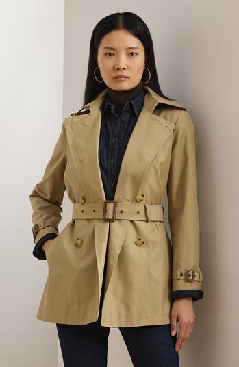 Lauren Ralph Lauren Short Double Breasted Trench Coat