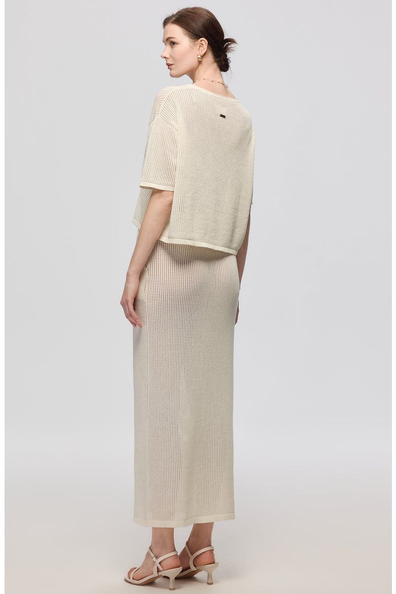 Marina Open Knit Skirt, Alternate, color, Creamy White