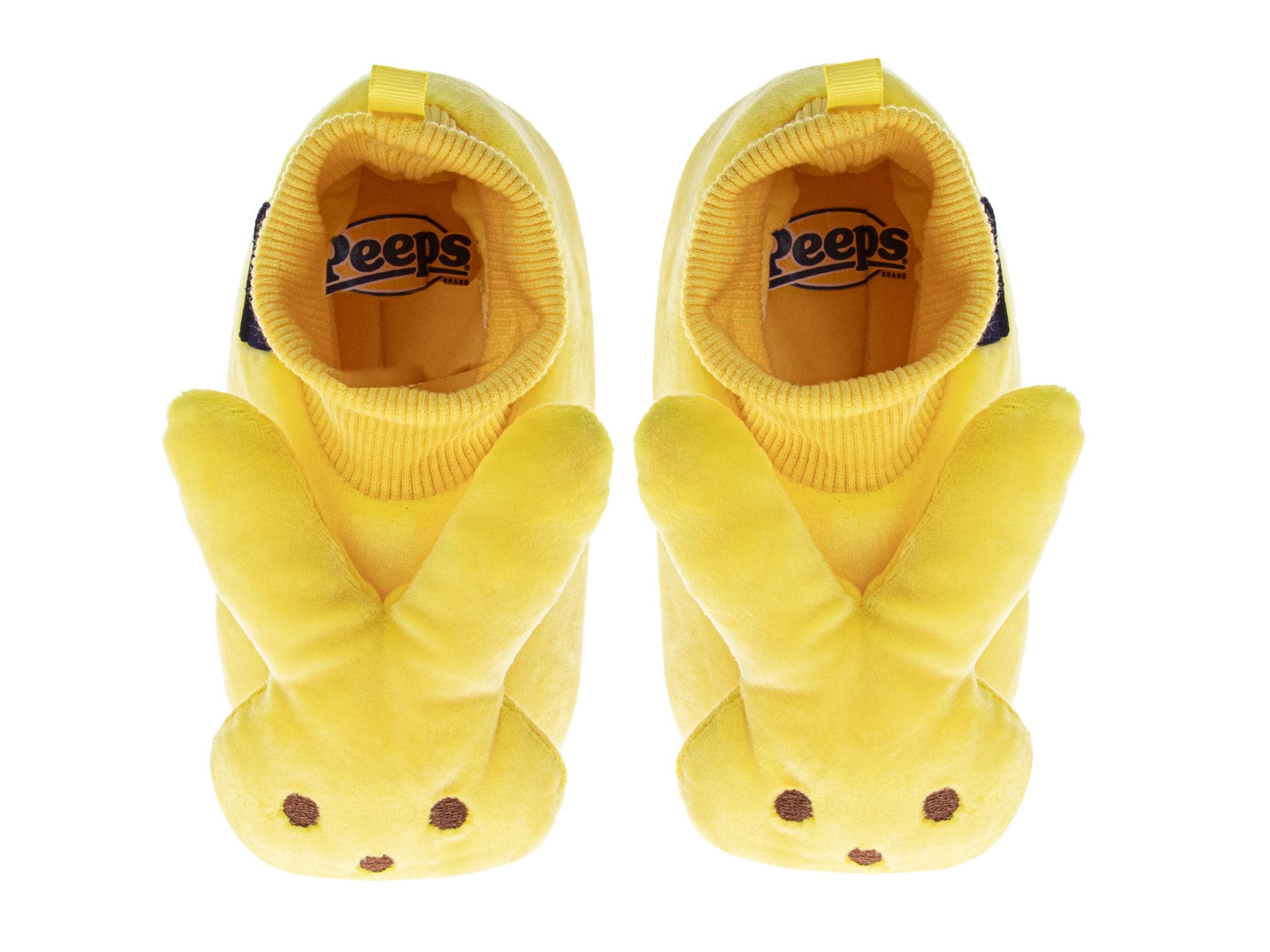 Peeps Sock Slippers for Toddler Gils' Plush Warm Fuzzy Comfort Dual Size, Alternate, color, Yellow