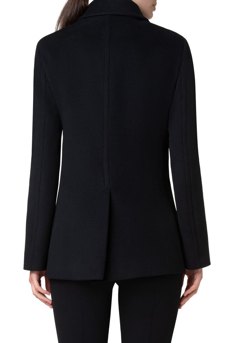 Wool Blend Peacoat, Alternate, color, 009 BLACK