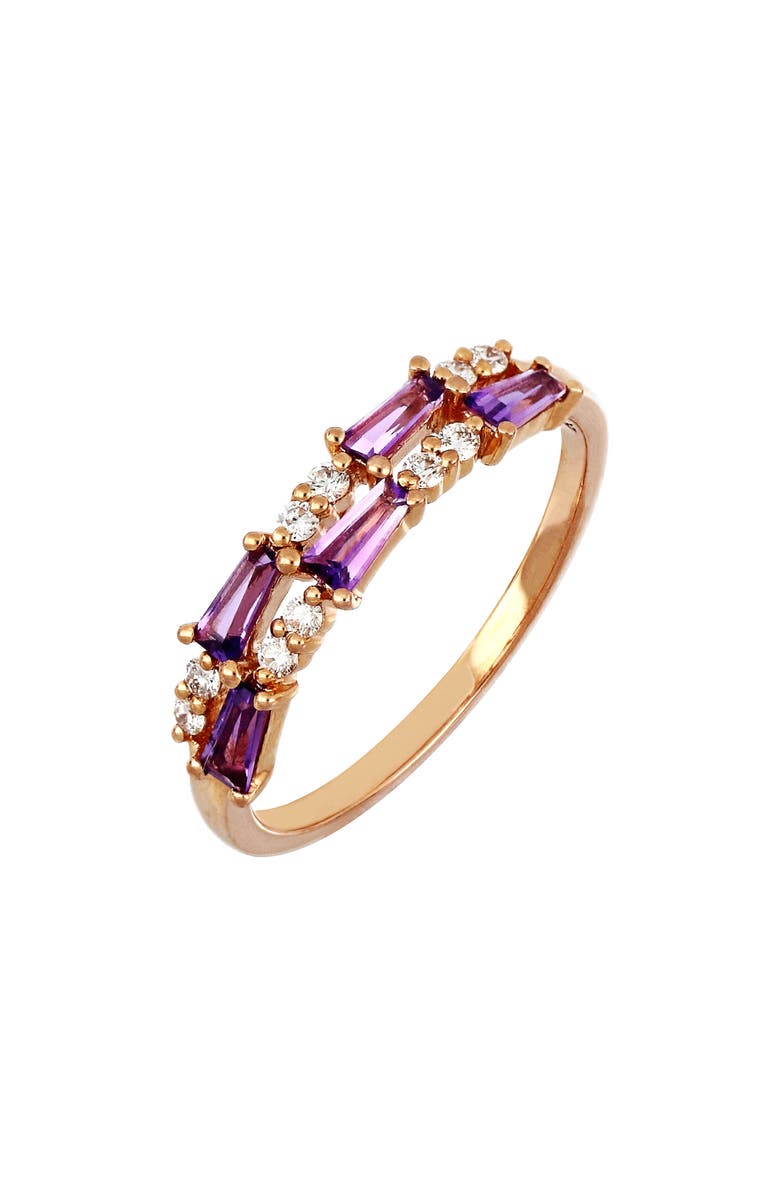 Bony Levy Two-Row Amethyst & Diamond Ring, Main, color, 