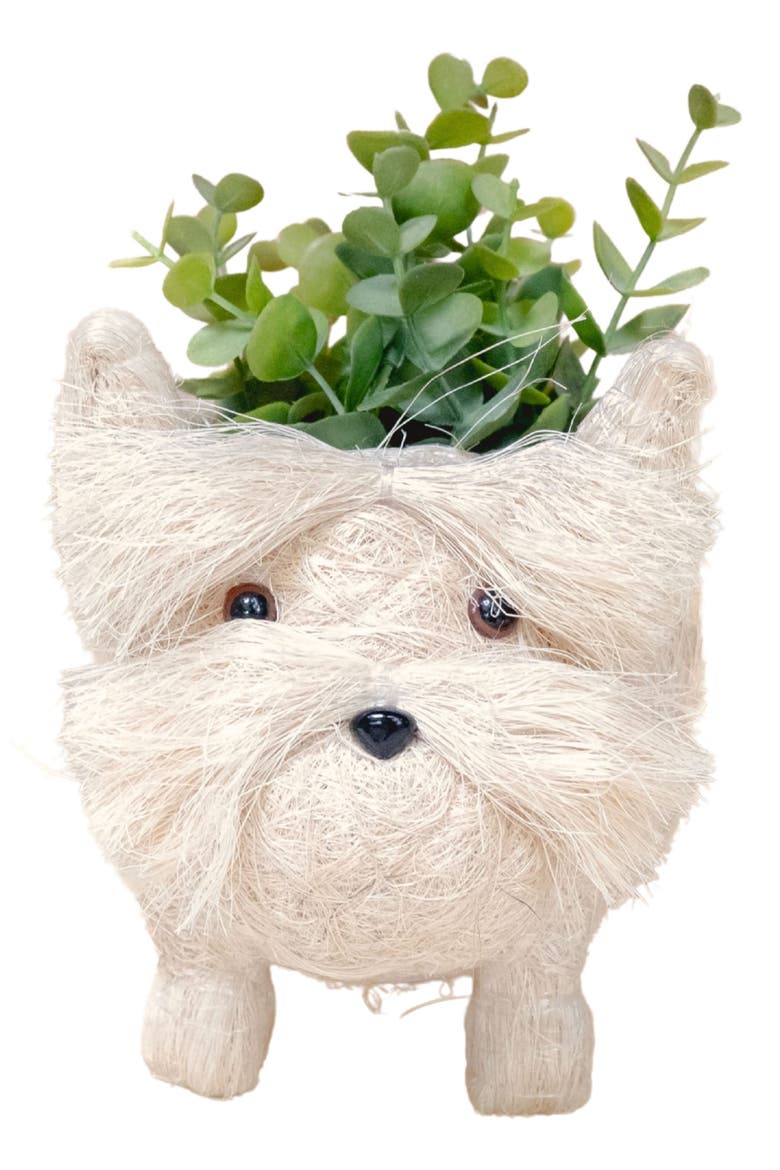 Baby Westie Handwoven Planter, Alternate, color, WHITE
