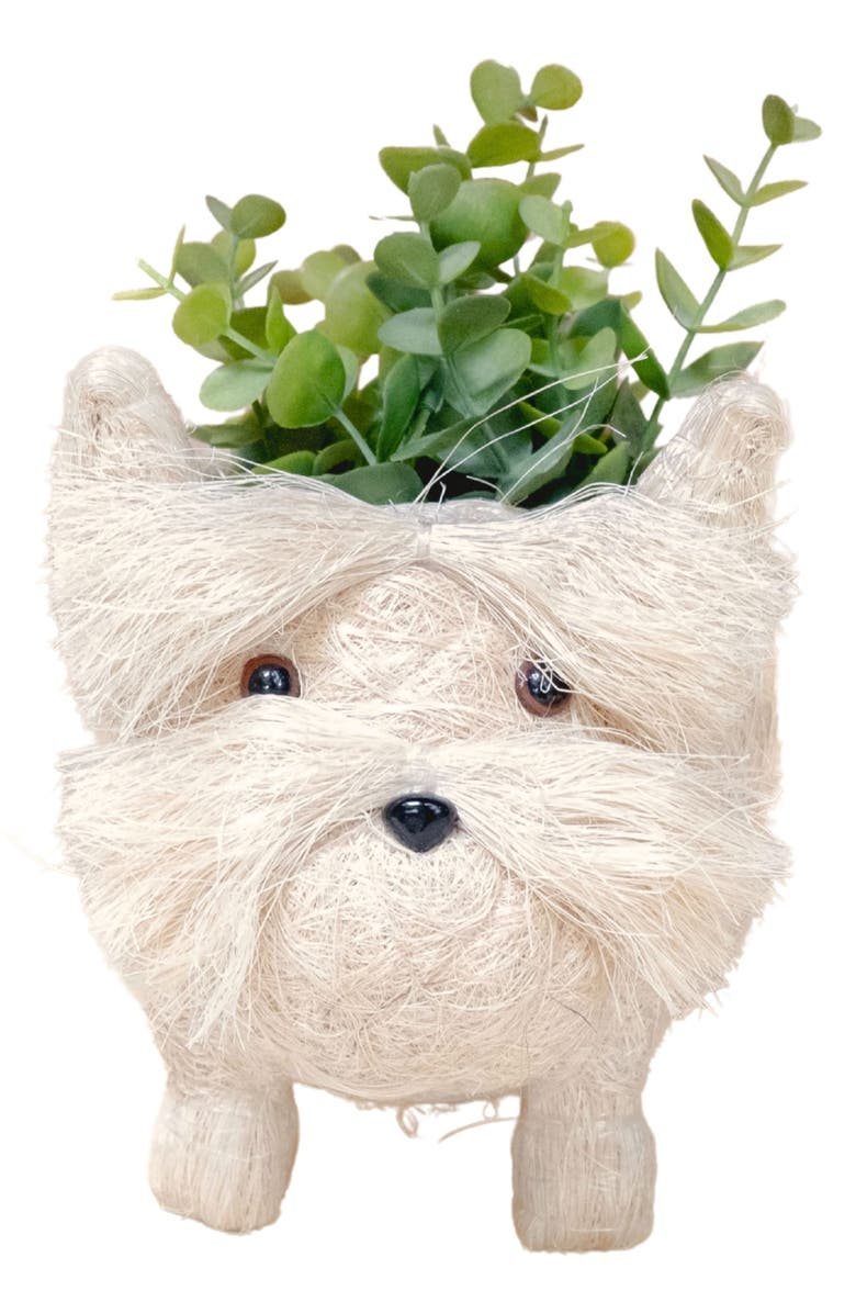 LIKHA Baby Westie Handwoven Planter, Alternate, color, White