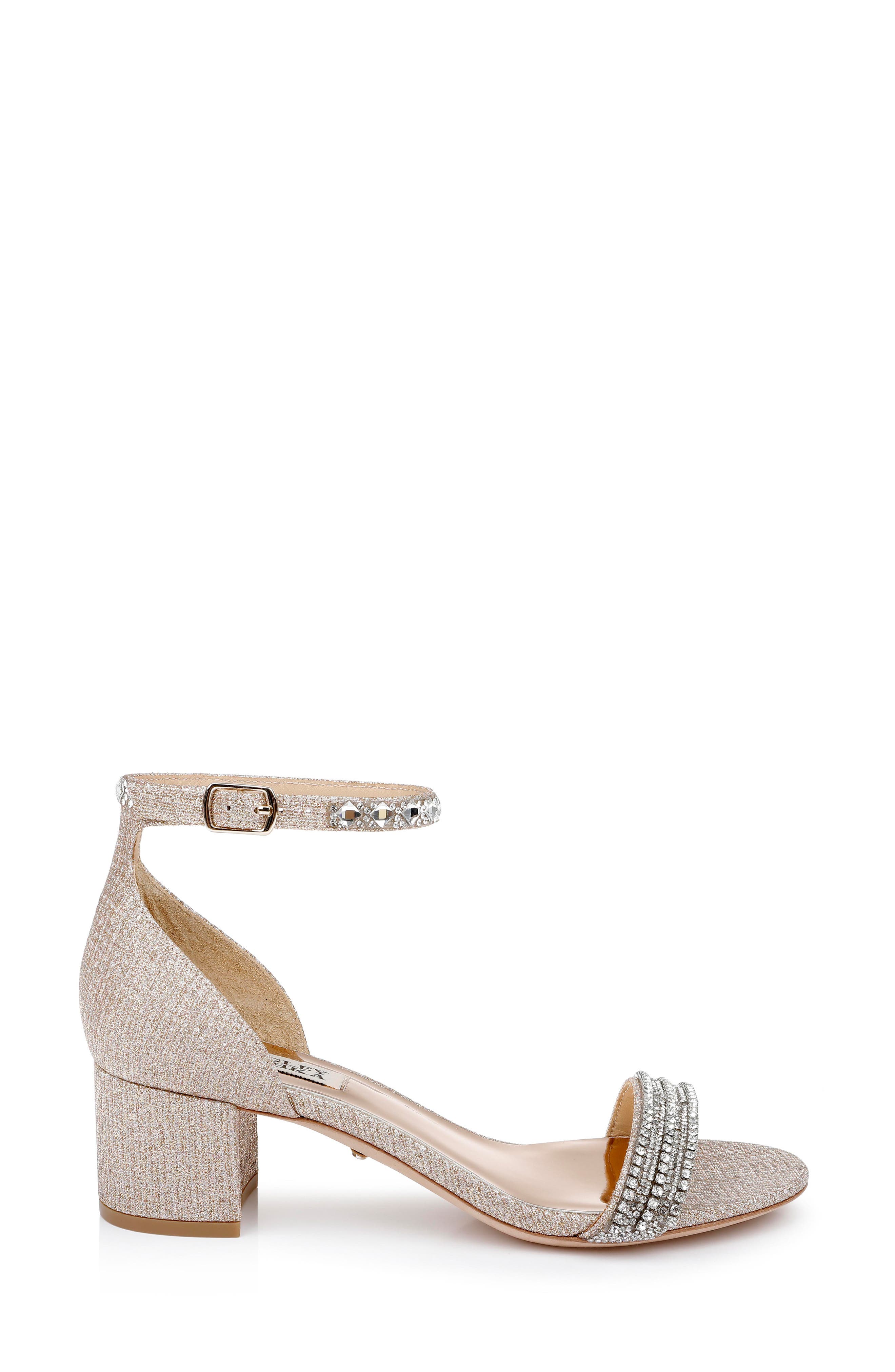Badgley Mischka Block Heeled Sandal, Alternate, color, PALE GOLD