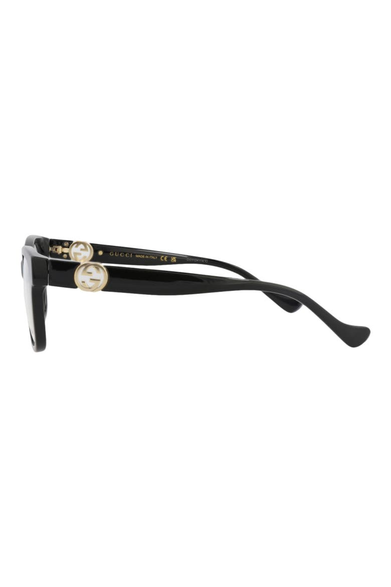 54mm Rectangular Optical Glasses, Alternate, color, BLACK BLACK TRANSPARENT