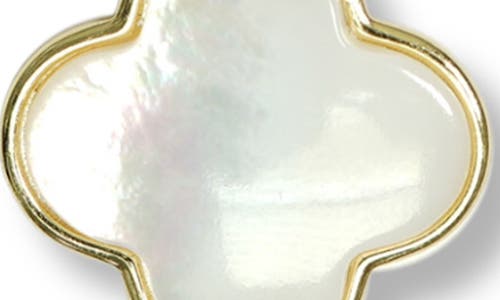 Argento Vivo Sterling Silver Mother-of-pearl Clover Pendant Necklace In Gold