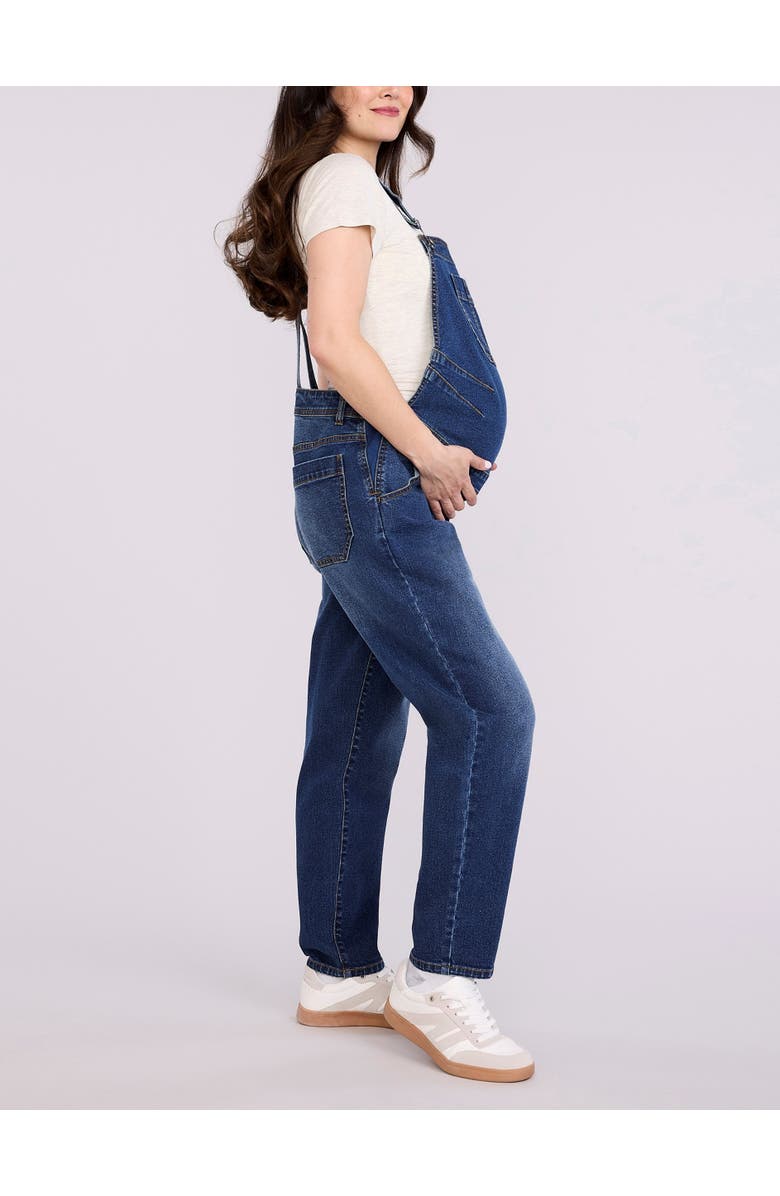 MOTHERHOOD MATERNITY Relaxed Fit Maternity Denim Overall, Alternate, color, Skoll Wash