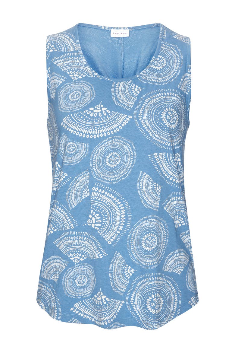 Twist Back Tank Top, Alternate, color, Blue & White