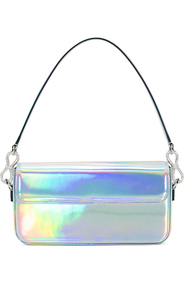 Mach & Mach Crystal Bow Iridescent Leather Handbag, Main, color,