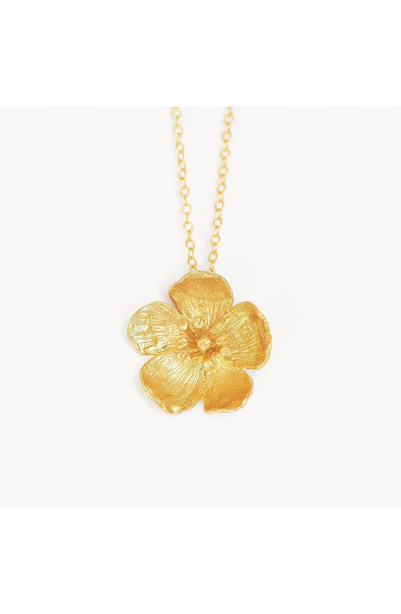 Ottoman Hands Buttercup Gold Flower Pendant Necklace, Alternate, color, Gold