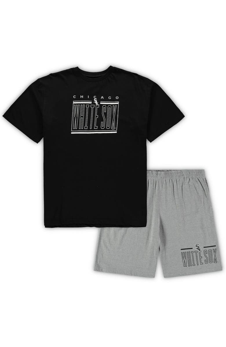 CONCEPTS SPORT Men's Concepts Sport Black/Heathered Gray Chicago White Sox Big & Tall T-Shirt & Shorts Sleep Set, Main, color, Black