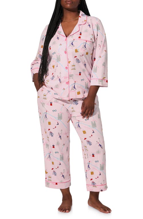 Bedhead Pajamas Print Stretch Organic Cotton Crop Pajamas In Multi