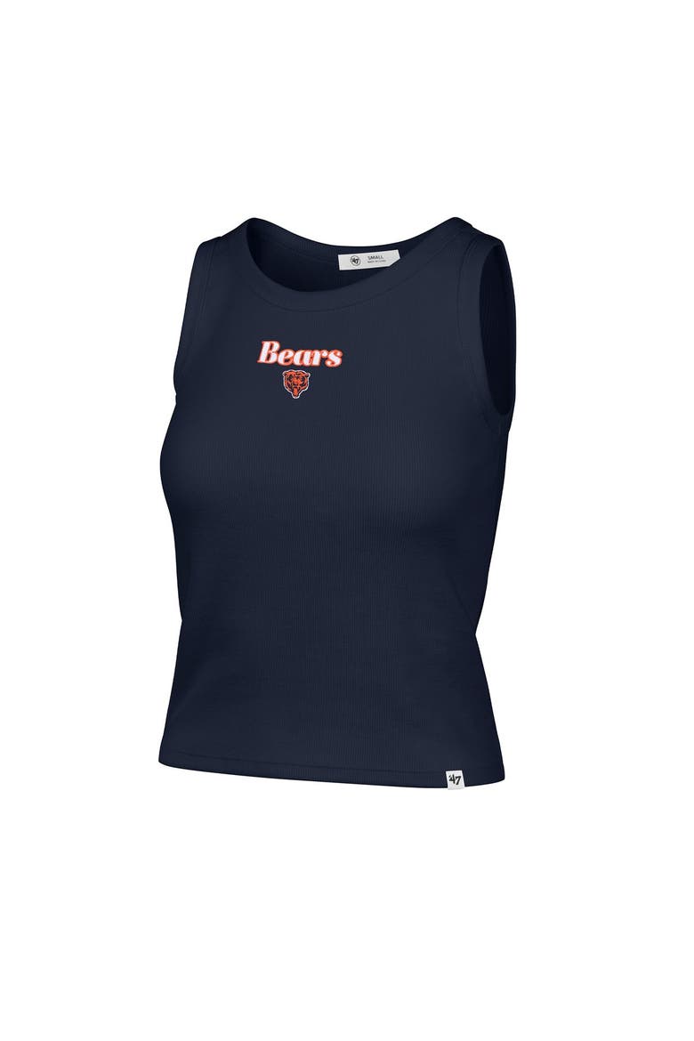 Women's '47  Navy Chicago Bears Cropped Straight Cut Ribbed Baby Tank Top, Alternate, color, Navy