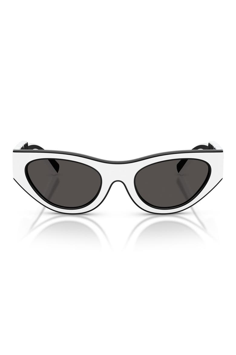 Kids' 47mm Small Cat Eye Sunglasses, Main, color, WHITE/ BLACK / DARK GREY