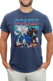 Sonic the Hedgehog Men's Sonic the Hedgehog Trio Poster Graphic T-Shirt