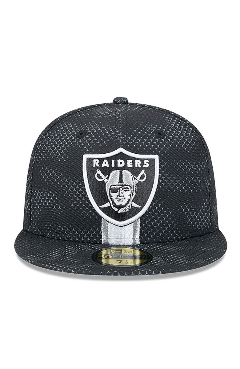New Era Men's New Era  Black Las Vegas Raiders 2024 Sideline 59FIFTY Fitted Hat, Alternate, color, 