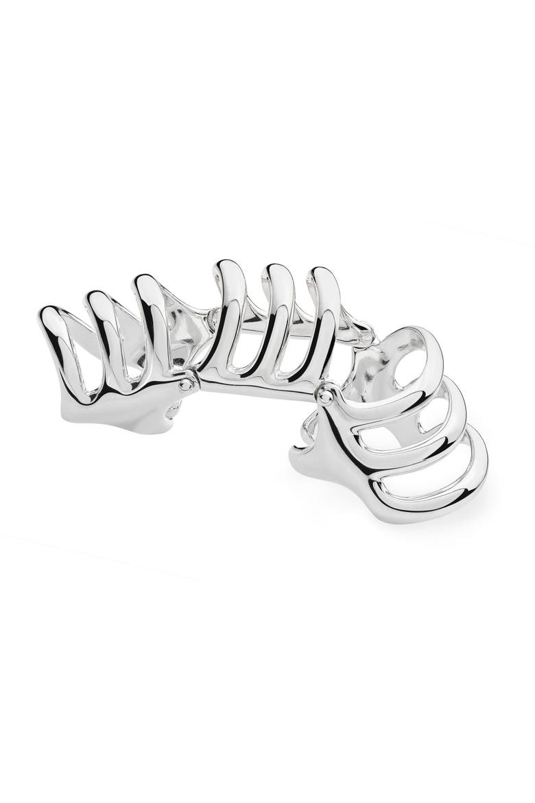 Waterfall Armour Ring, Main, color, Sterling Silver
