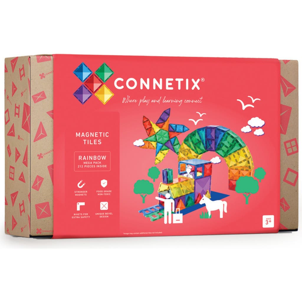 CONNETIX Kids' Rainbow Magnetic Tiles 212-Piece Mega Pack  product