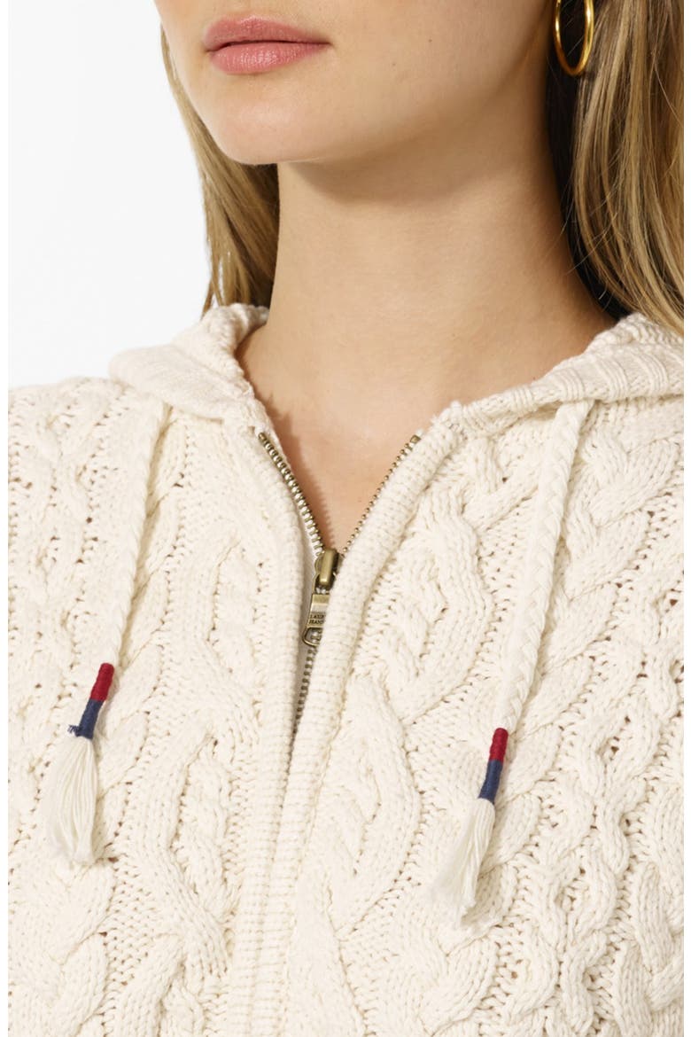 Hooded Cable Knit Cardigan, Alternate, color, JOURNEY CREAM