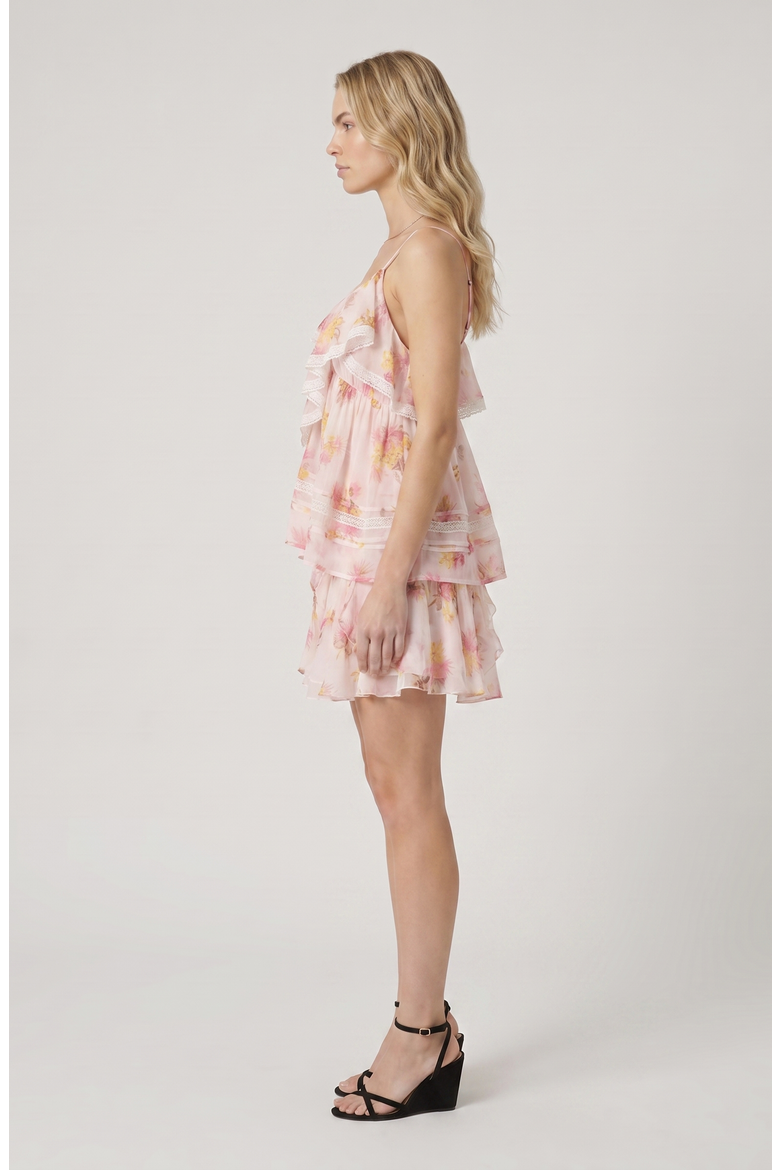 Two-Piece Flowy Summer Set with Ruffled Top and Skirt, Alternate, color, White