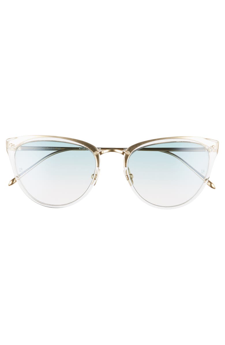 Linda Farrow 53mm Gold Gradient Cat Eye Sunglasses, Alternate, color,
