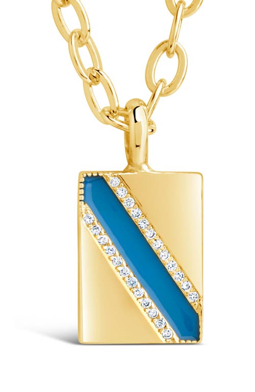 Sterling Forever Calliope Enamel Rectangle Pendant Necklace