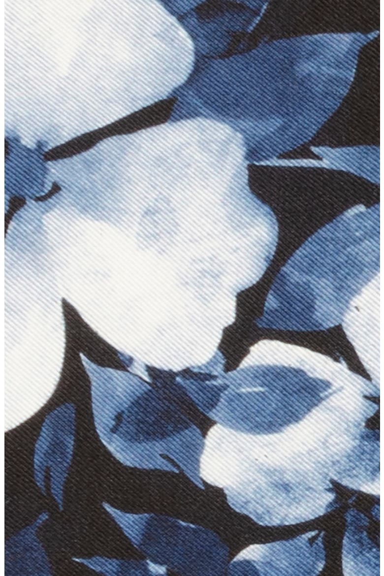 Painted Floral Pocket Square, Alternate, color, BLUE