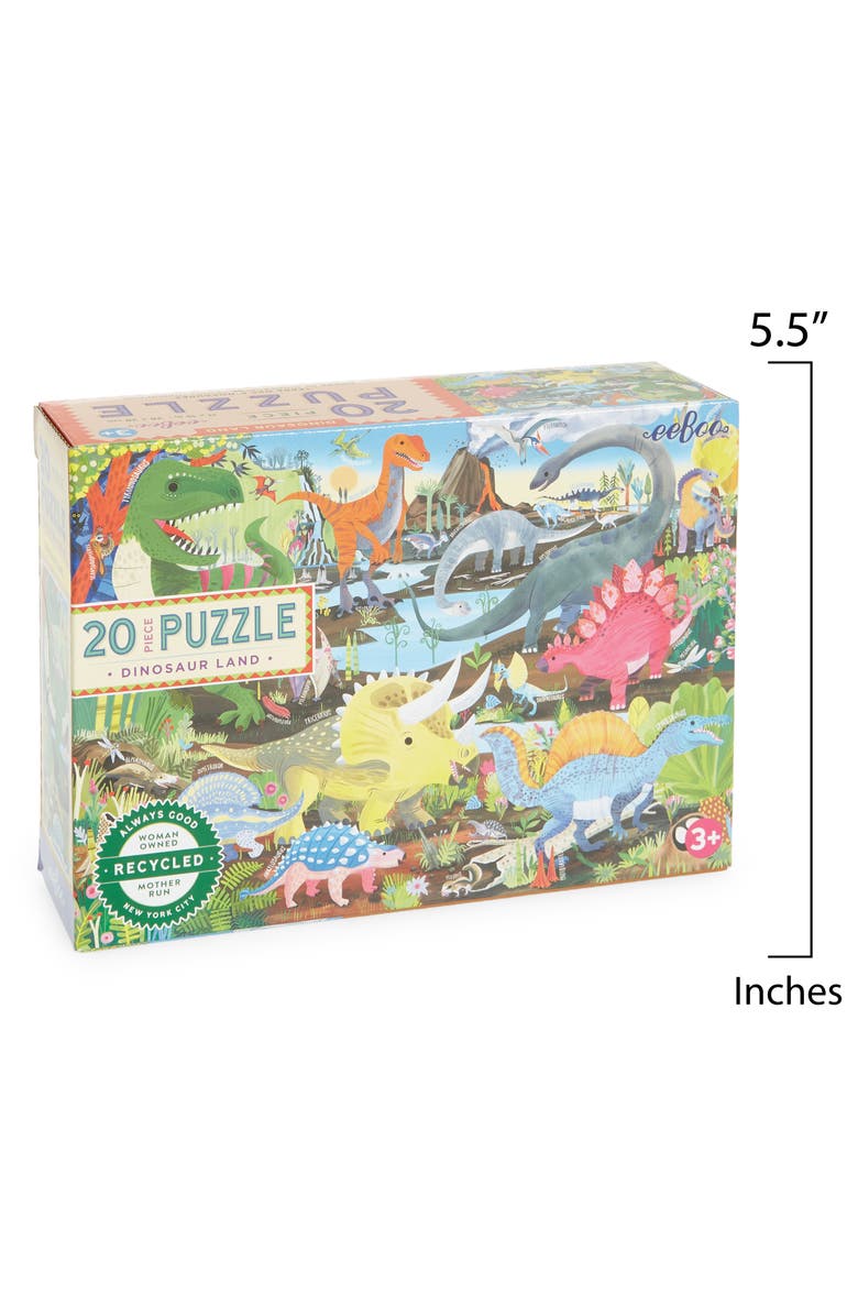 eeBoo Dinosaur Land 20-Piece Puzzle, Alternate, color, 
