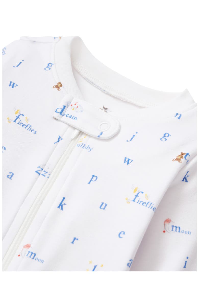Two-Way Zip Pima Cotton Footie, Alternate, color, BLUE WHITE MULTI