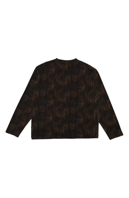 Students Halifax Camo Long Sleeve Cotton French Terry T-shirt In Brown