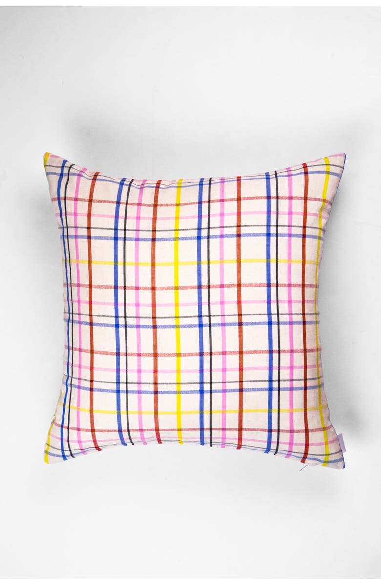 Archive New York Vera Plaid Handwoven Cotton Throw Pillow, Alternate, color, White