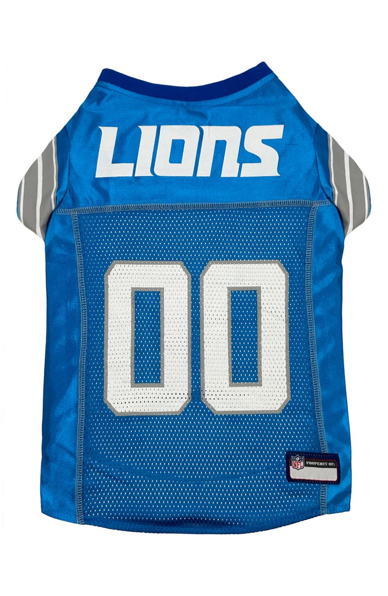 PETS FIRST Detroit Lions Mesh Dog Jersey, Main, color, Blue