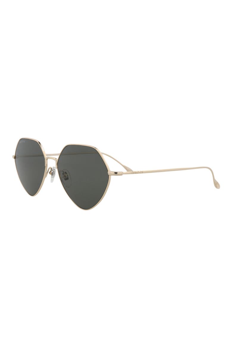 55mm Geometric Sunglasses, Alternate, color, GOLD GOLD GREY