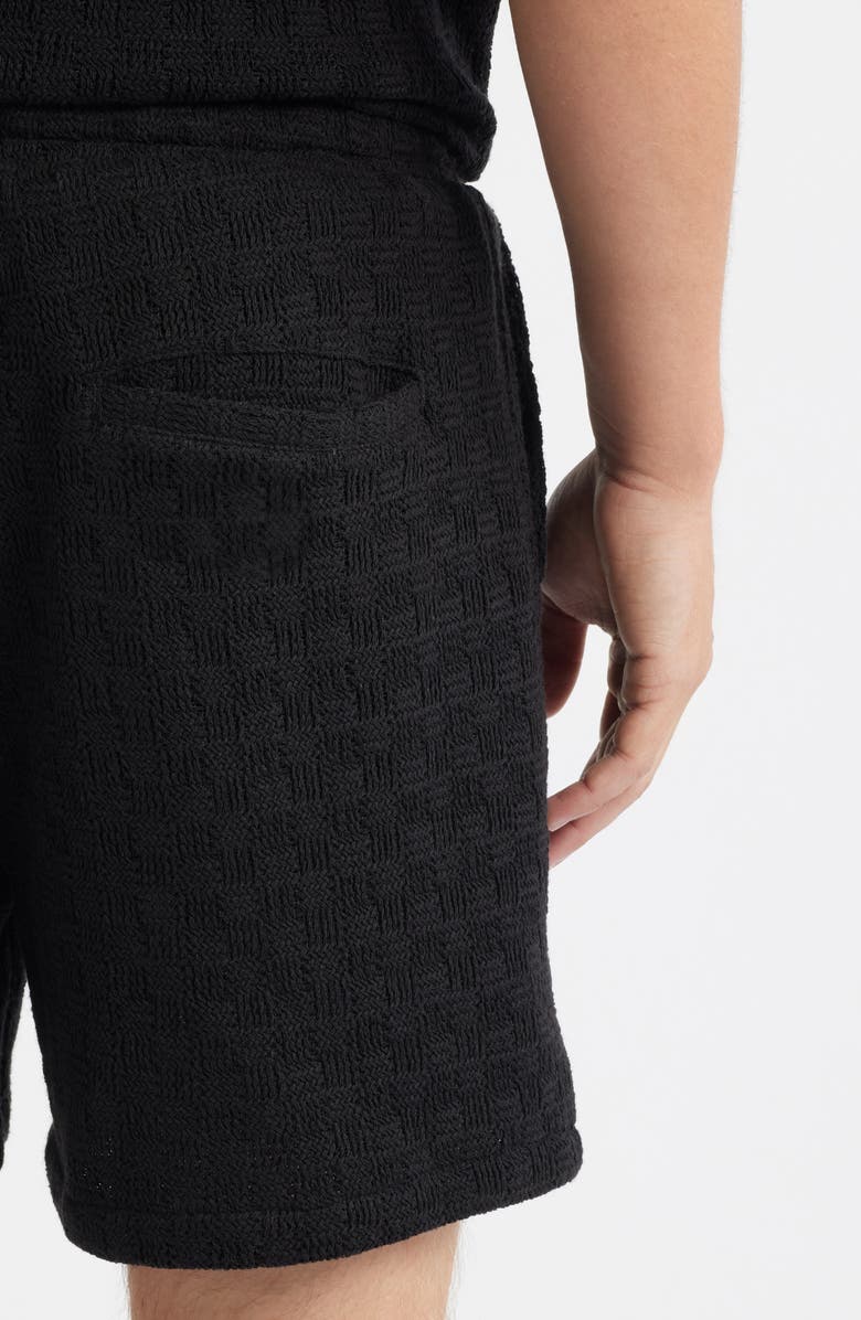 RIZORT Gregory Basket Weave Knit Drawstring Shorts, Alternate, color, Black