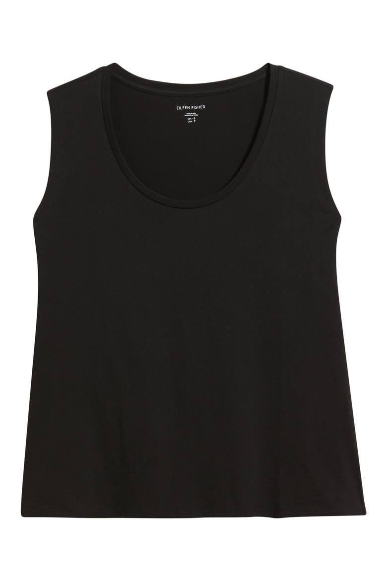 Scoop Neck Organic Cotton Tank, Alternate, color, BLACK