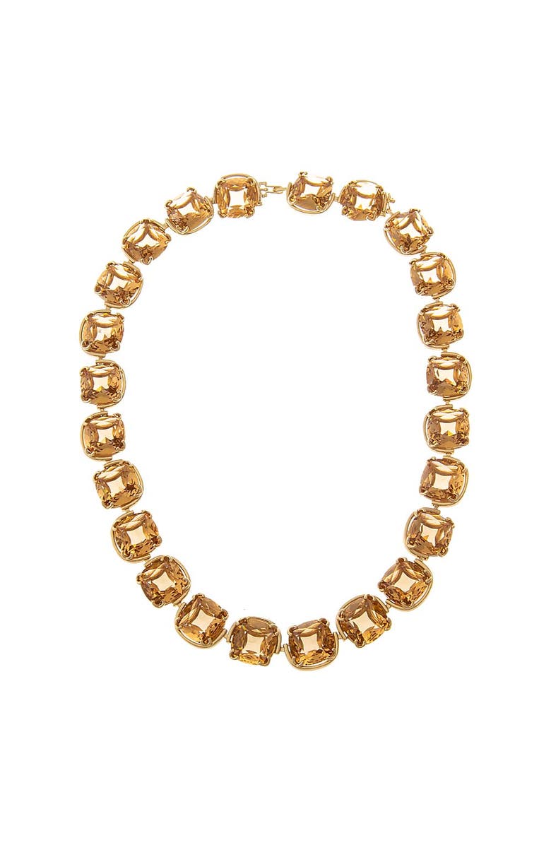 BY ADINA EDEN Square Champagne Tennis Necklace, Alternate, color, Topaz Yellow