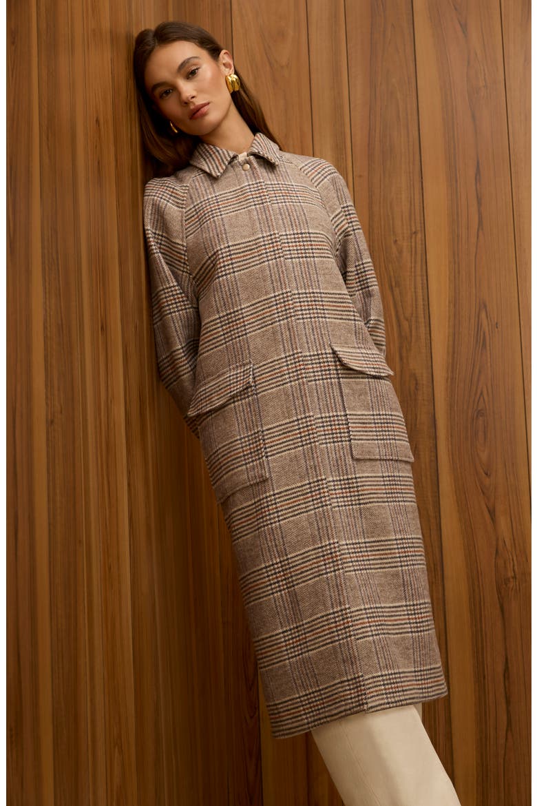 Sutton Plaid Tailored Coat, Alternate, color, ASH GRAY MULTI