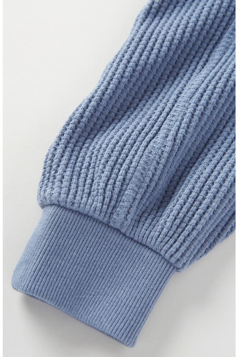Kids' Cozy Waffle Sweatshirt, Alternate, color, BLUE CHIP