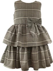 Popatu Kids' Check Print Tiered Dress