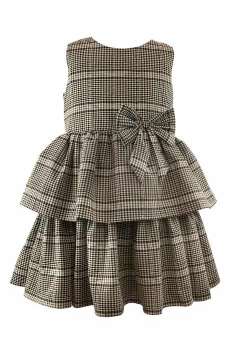 Popatu Kids' Check Print Tiered Dress
