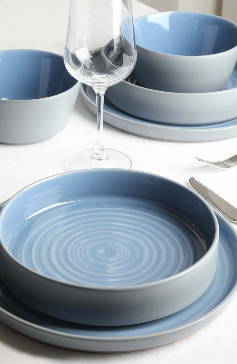 Stone Lain Elica Stoneware 12-Piece Dinnerware Set, Alternate, color, Blue And Grey