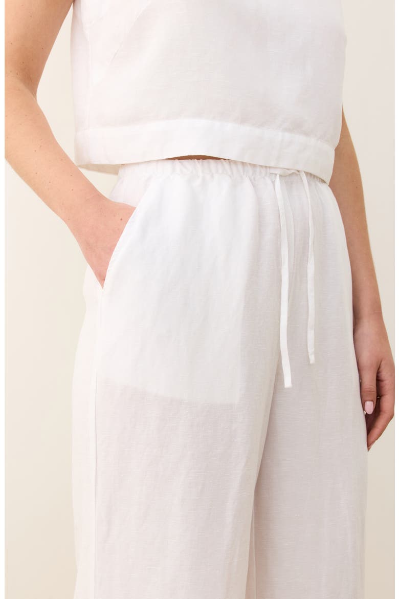 Linen Blend Wide Leg Pants, Alternate, color, BRIGHT WHITE