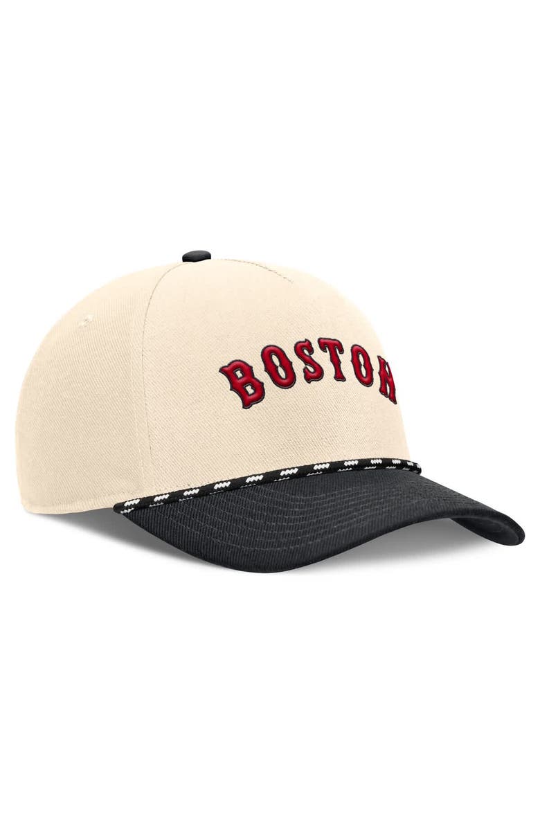 Nike Men's Nike Natural/Black Boston Red Sox Cooperstown Collection Rise Adjustable Hat, Alternate, color, Natural